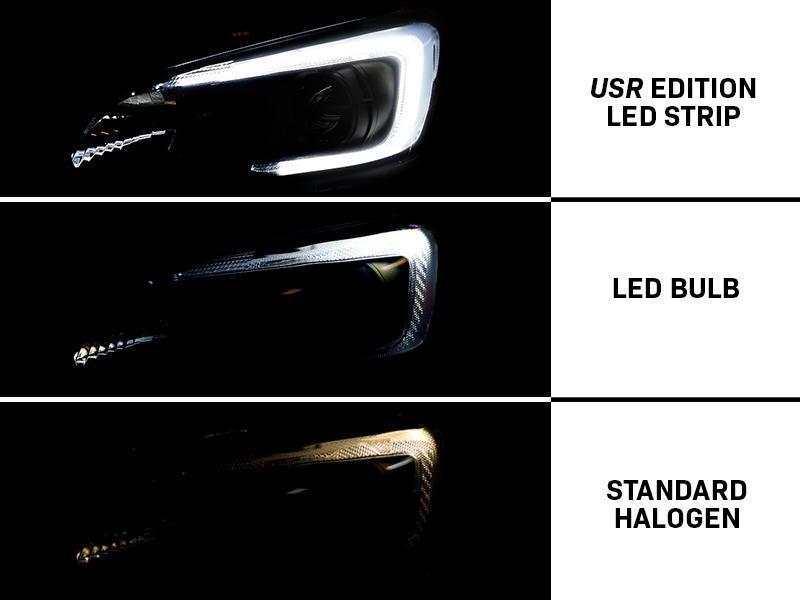 2015-2020 Subaru WRX USR Edition SWITCHBACK 500 Lumen "C" WHITE/AMBER LED Black Housing Projector Headlight For Factory Halogen Models Made by DEPO
