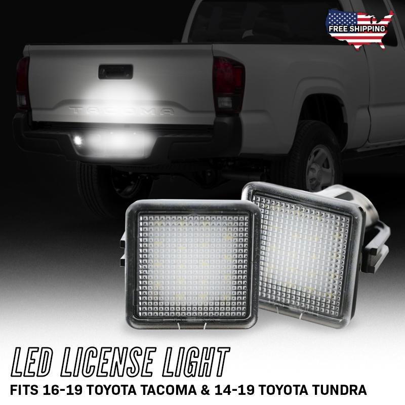 2016-2019 Toyota Tacoma / 2014-2019 Tundra 18 SMD Plug & Play Error Free LED License Plate Light Assembly x2 Lamps A Set