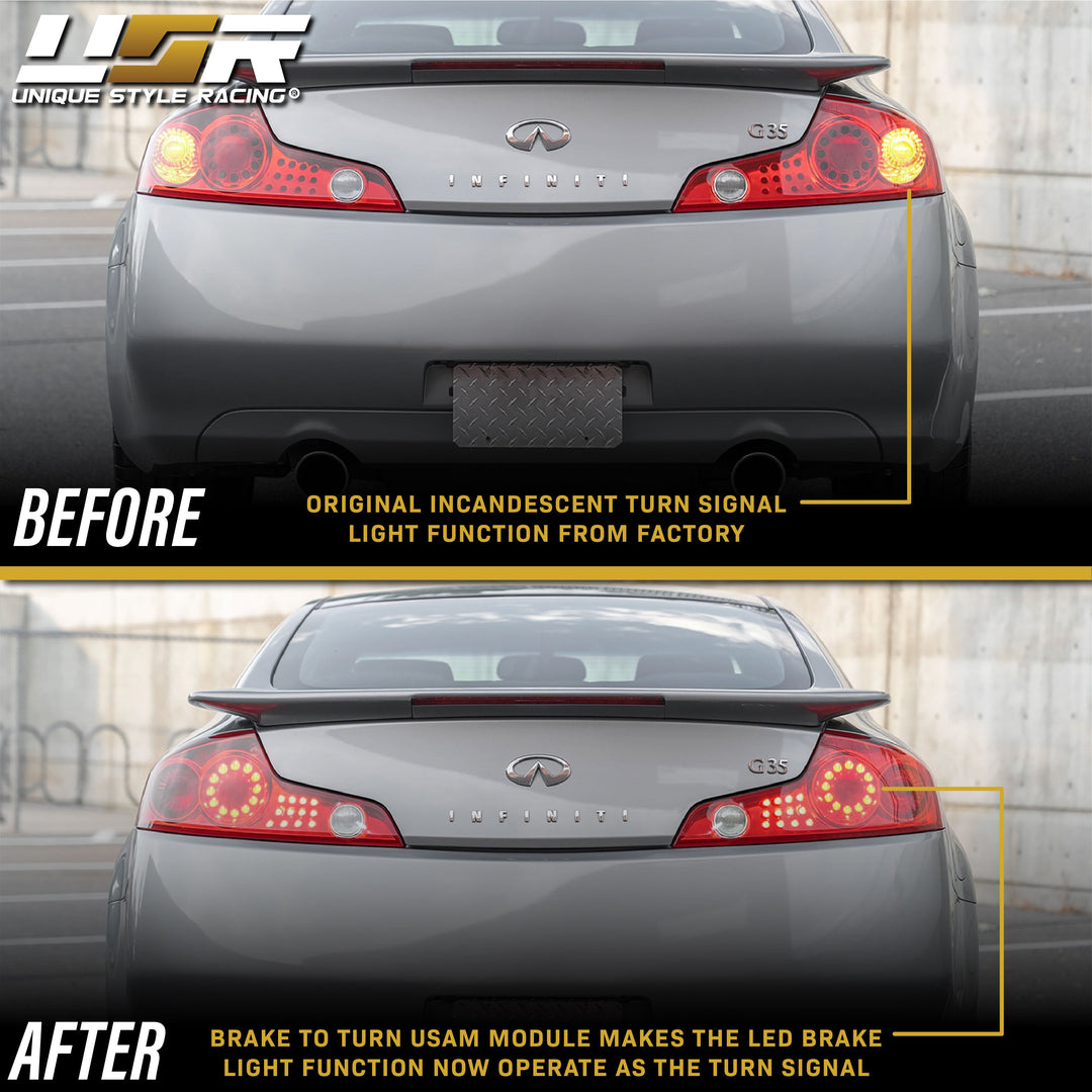 2003-2013 Infiniti G35 G37 2D Turn OE Tail Light LED to Turn Signal Module - Made by Unique Style Racing