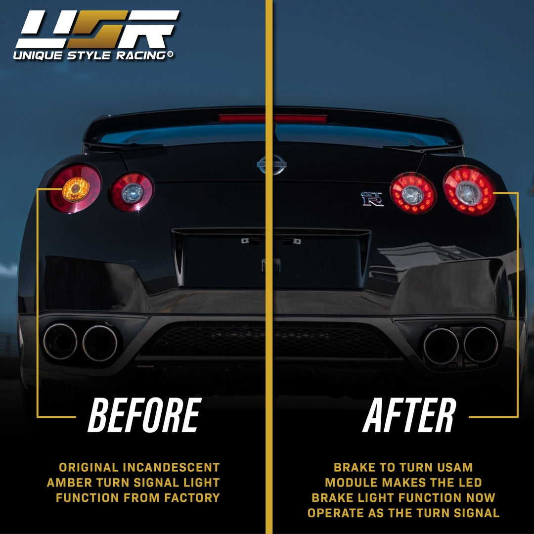 Turn OE Tail Light LED to Turn Signal Module Pair For 2009+ Nissan GTR R35 GT-R - Made by Unique Style Racing