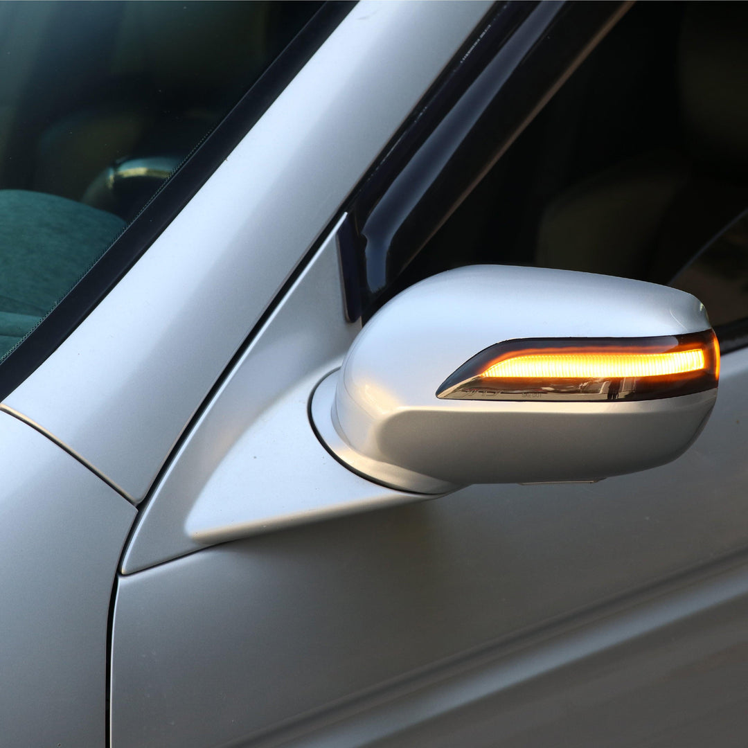 2004-2006 Acura TL Type-S Style Side Mirror Cover w/ Sequential Amber LED Smoke Lens Turn Signal Upgrade - Made by Unique Style Racing