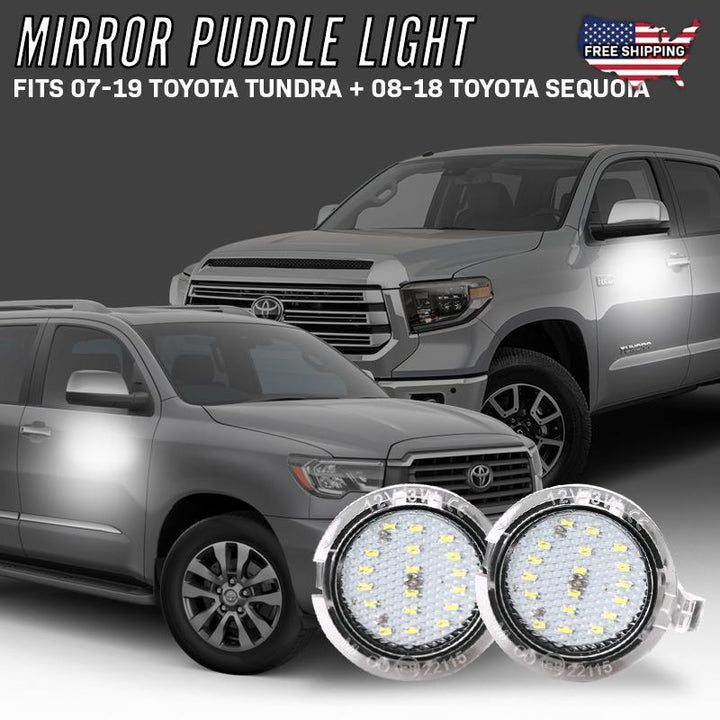 2007-2019 Toyota Tundra / 2008-2018 Sequoia 10x Brighter Side Mirror White LED Puddle Light Courtesy Lamp