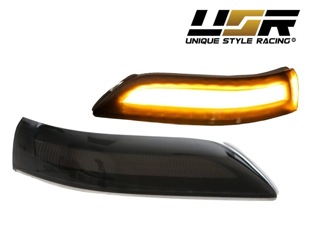 2007-2014 Acura TL / 2010-2012 Acura ZDX Dark Smoke Lens Sequential Amber LED Mirror Signal Lights - Made by USR