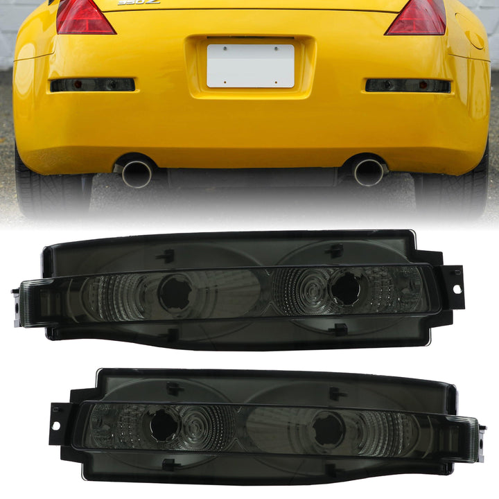 2003-2005 Nissan 350Z Z33 Smoke Rear Bumper Reverse + Turn Signal Lights Made by DEPO