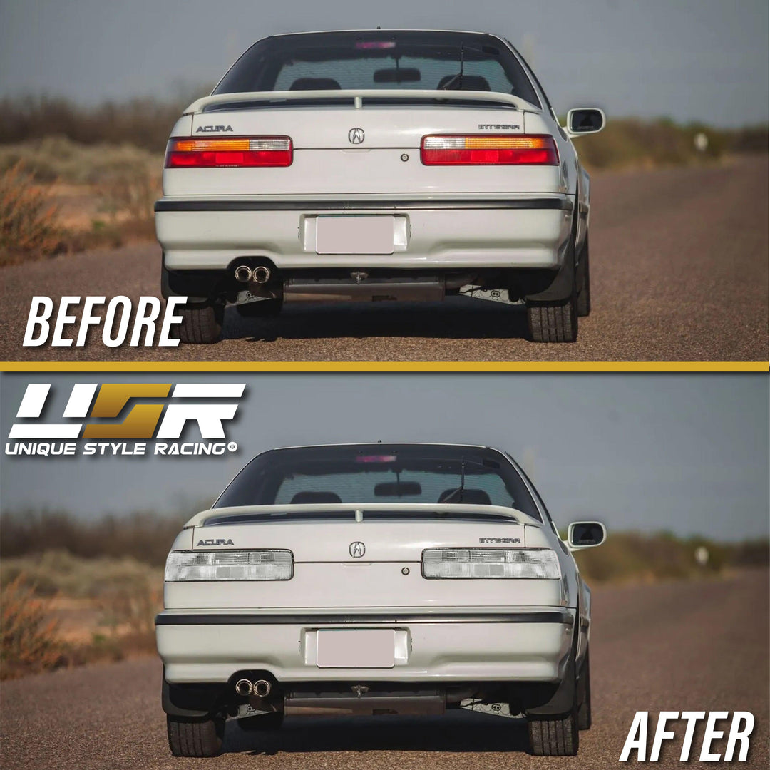 1990-1993 Acura Integra 2D Coupe DA DB All Clear JDM Style Tail Lights - Made by Unique Style Racing