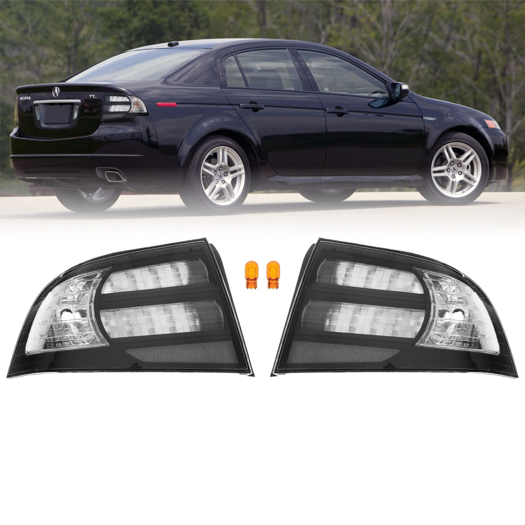 2004-2008 Acura TL Black Trim Clear Lens or Smoke Lens Rear Tail Light Cover Made by DEPO