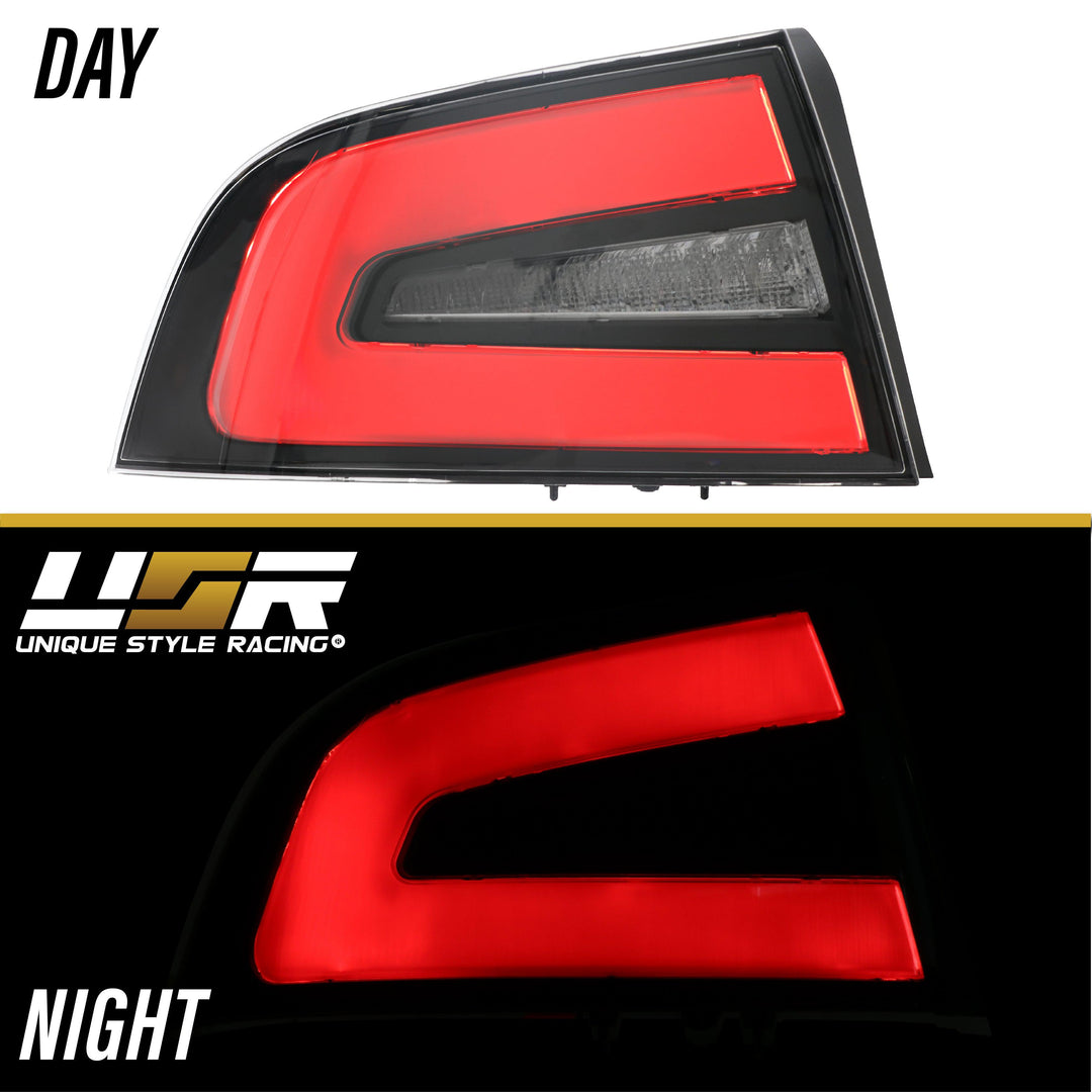 2004-2008 Acura TL NSX Style Black Housing Clear Lens Light Smoke Diffuser LED Light Bar Tail Light - Made by DEPO