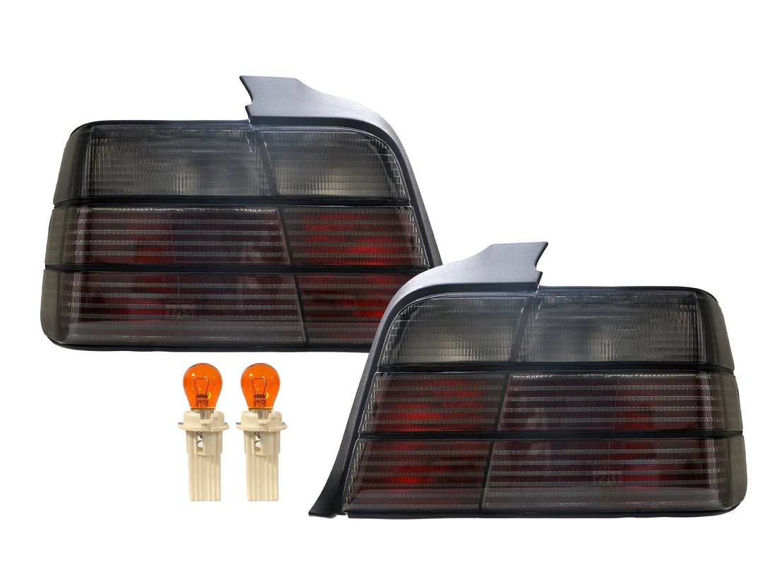 1992-1998 BMW E36 3 Series 4D Sedan Euro OEM Style Red/Clear or Red/Smoke or Full Smoke Rear Tail Light Made by DEPO