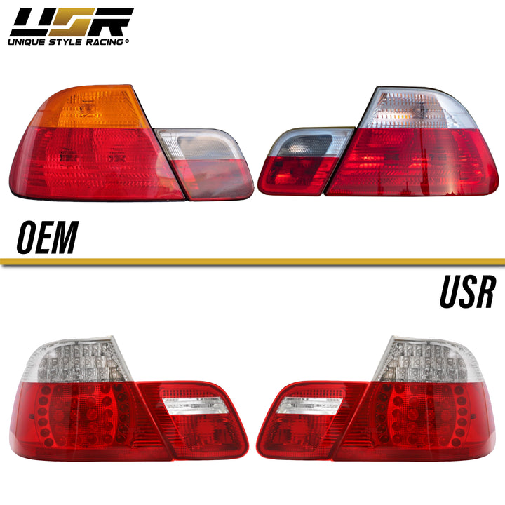 2000-2003 BMW E46 3 Series 2 Door Coupe Red/Clear or Red/Smoke LED Tail Light Made By DEPO
