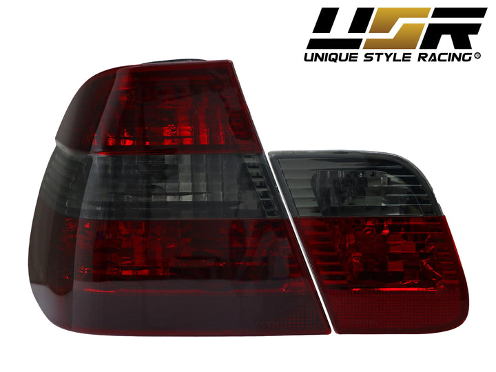 2002-2005 BMW 3 Series E46 4D Sedan Euro OEM Style Red/Clear or Red/Smoke Tail Light Made by DEPO