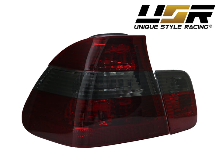 2002-2005 BMW 3 Series E46 4D Sedan Euro OEM Style Red/Clear or Red/Smoke Tail Light Made by DEPO
