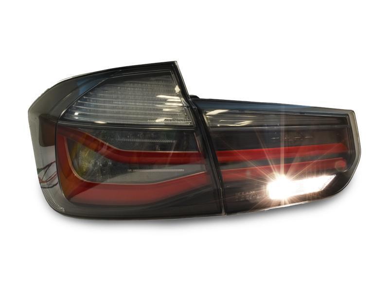 2012-2015 BMW 3 Series F30 4D Sedan DEPO LCI 4 Pieces LED Light Bar Rear Tail Lights - OEM Red or Blackline