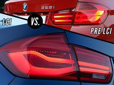 2012-2015 BMW 3 Series F30 4D Sedan DEPO LCI 4 Pieces LED Light Bar Rear Tail Lights - OEM Red or Blackline