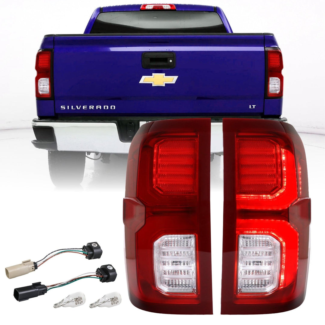 2014-2015 Chevrolet Silverado 1500/2500 HD/3500 HD / 2014-2016 GMC Sierra 3500 HD w/ Dual Rear Wheels LTZ Style LED Bar Tail Light - Made by DEPO