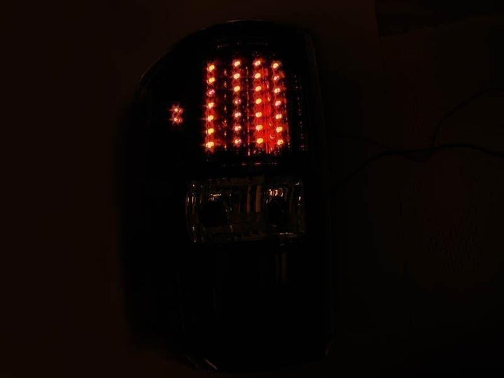 2004-2008 Ford F150 / F-150 Pickup Styleside Truck Clear Lens Red LED Black Housing Tail Lights - Made by DEPO