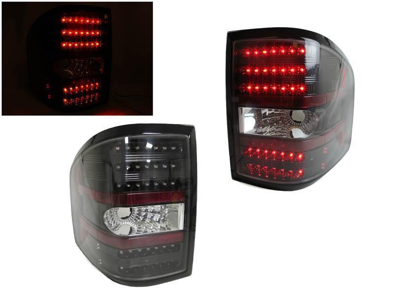 2004-2009 Ford F150 / F-150 Pickup Flareside Black Housing Clear Lens Red LED Tail Lights - Made by DEPO