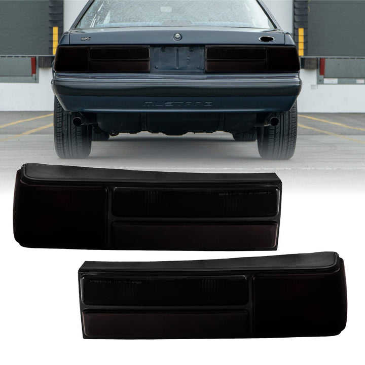 1987-1993 Ford Mustang Dark Cherry Red/Smoke or Smoke Tail Lights - Made by DEPO