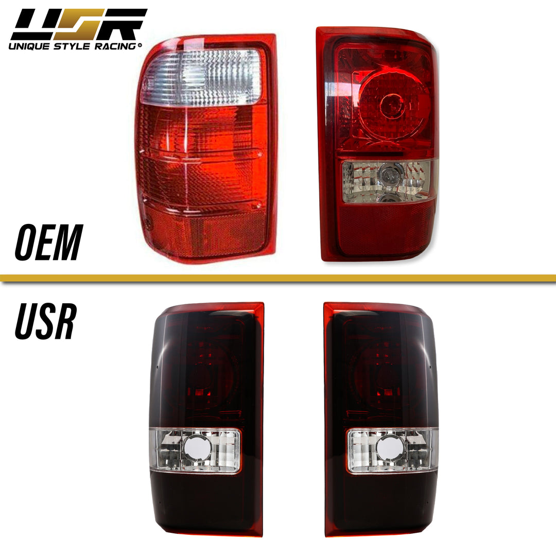 2001-2011 Ford Ranger Pickup New Dark Smoked Red Tail Lights Set - Made by DEPO