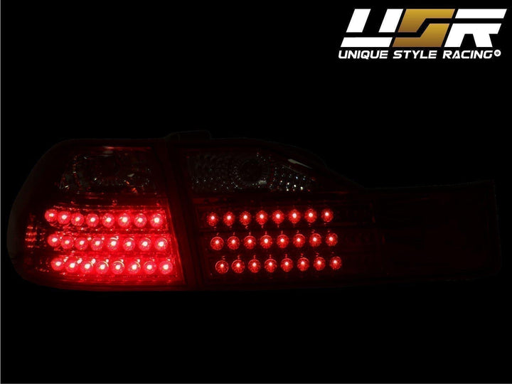 2001-2002 Honda Accord Sedan EX / V6 Red/Clear LED Tail Lights - Made by DEPO