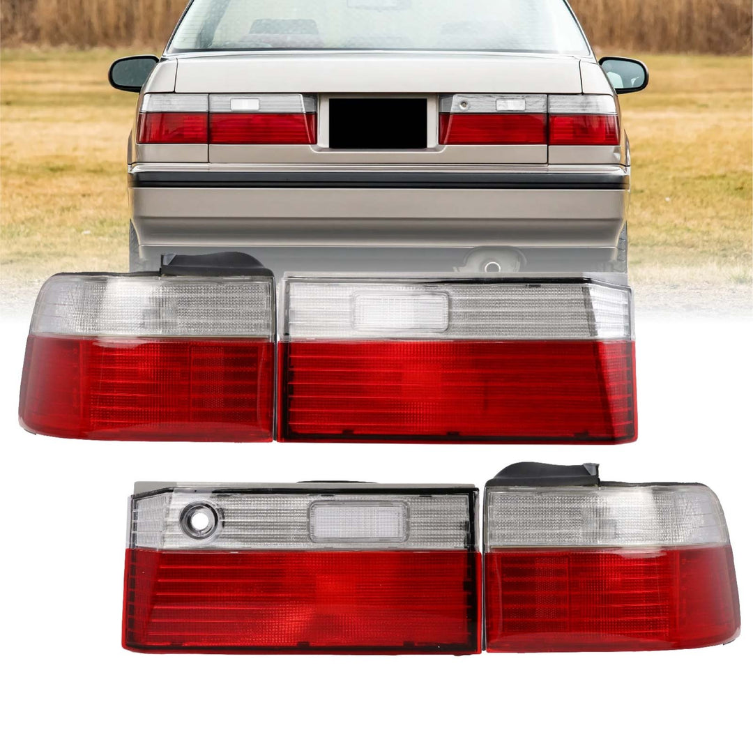 1990-1991 Honda Accord 4D Sedan JDM Style Red/Clear Lens 4PCS Tail Lights