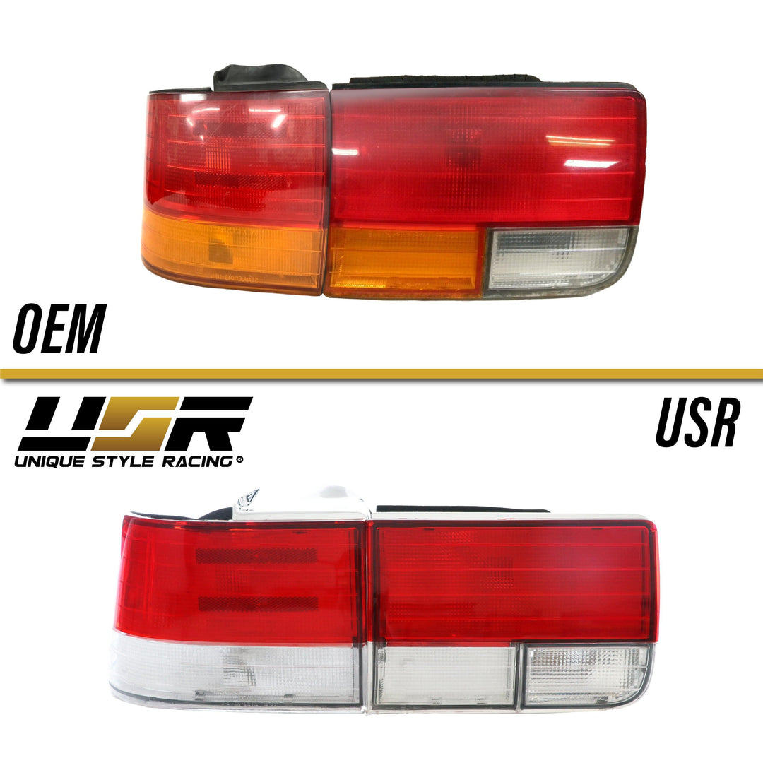 1992-1993 Honda Accord 4D Sedan JDM Red/Clear 4 Piece Tail Lights - Made by DEPO