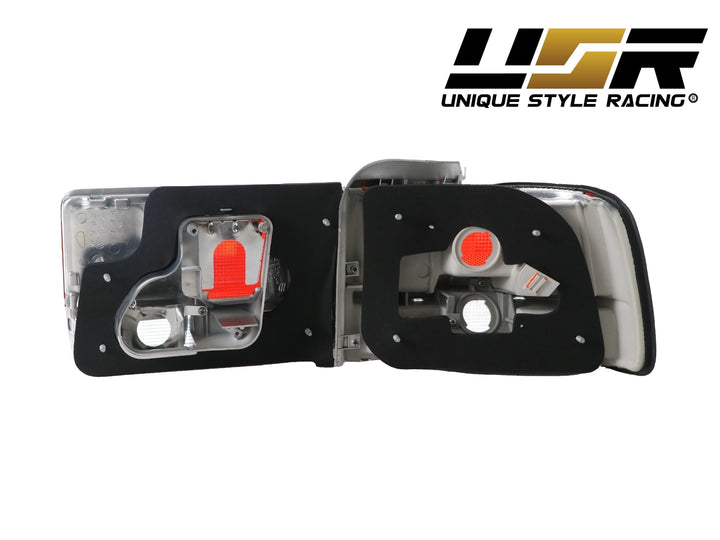 1992-1993 Honda Accord 4D Sedan JDM Red/Clear 4 Piece Tail Lights - Made by DEPO