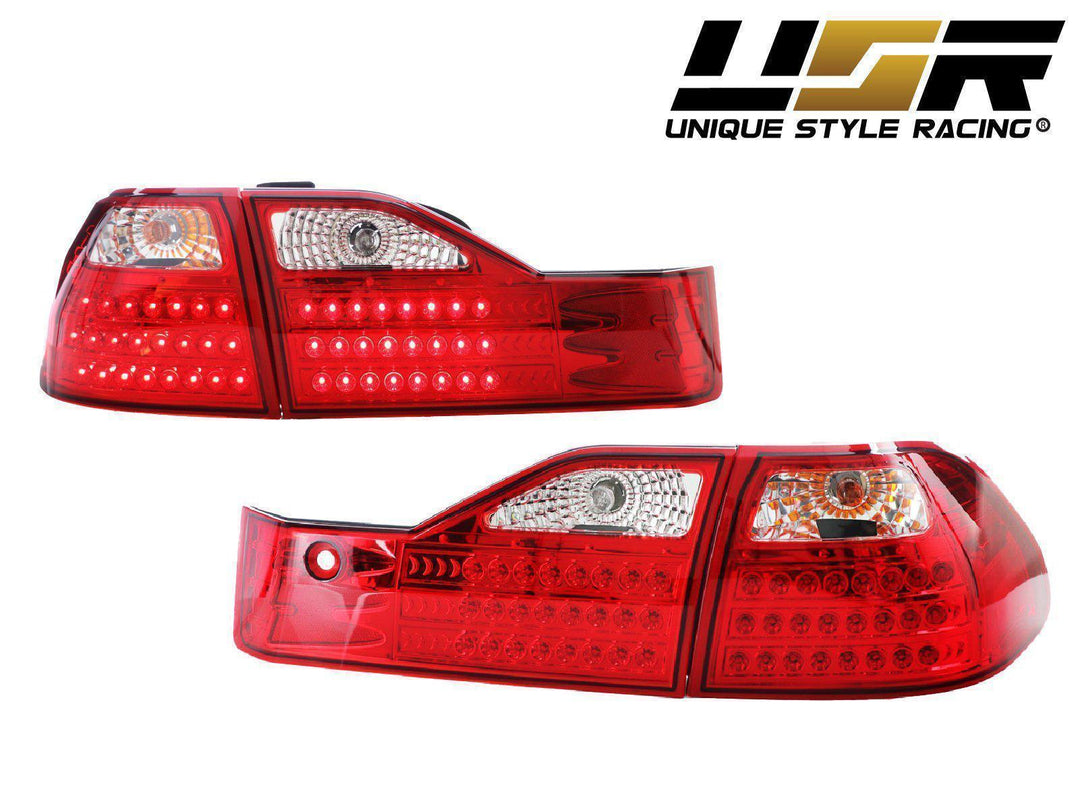1998-2000 Honda Accord 4 Door Sedan JDM Style Red/Clear LED Tail Lights - Made by DEPO