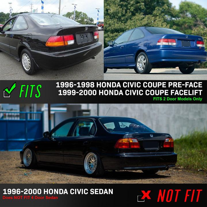 1996-2000 Honda Civic 2D Coupe EK JDM All Clear 4pcs Rear Tail Light - Made by DEPO