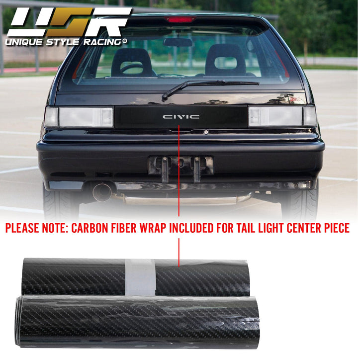 1988-1991 Honda Civic 3D Hatch Si JDM SiR Style ALL CLEAR 2PC Tail Light - Made by DEPO