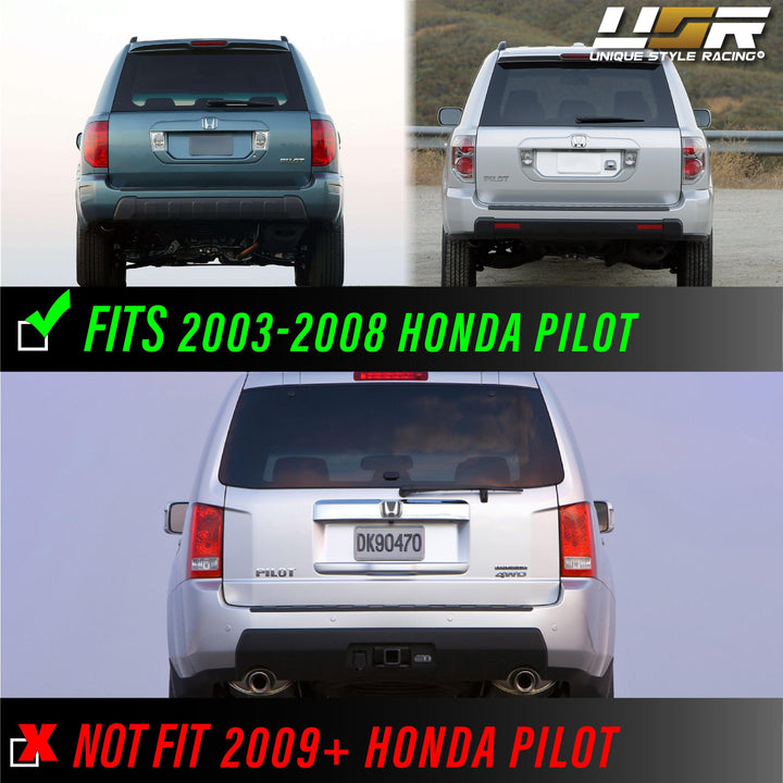 2003-2008 Honda Pilot JDM Style Black/Smoke Rear Tail Light Set Made by DEPO