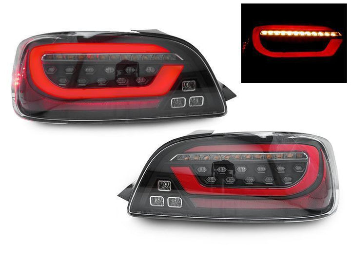 2000-2009 Honda S2000 AP1/AP2 Black/Clear or Black Chrome/Smoke Rear LED Light Bar Tail Light Set - Made by DEPO