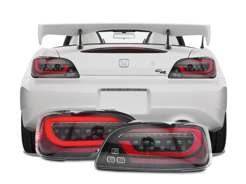 2000-2009 Honda S2000 AP1/AP2 Black/Clear or Black Chrome/Smoke Rear LED Light Bar Tail Light Set - Made by DEPO