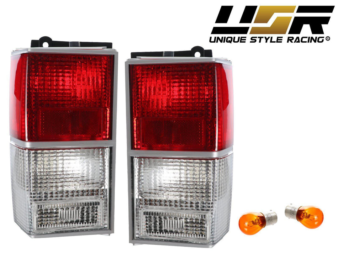 1984-1996 Jeep Cherokee XJ Red/Clear Rear Tail Light Set Made by DEPO