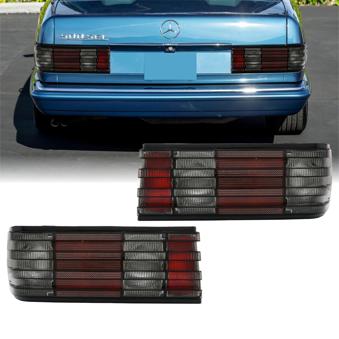 1981-1991 Mercedes S Class W126 Euro Smoke Rear Tail Light Set Made by DEPO