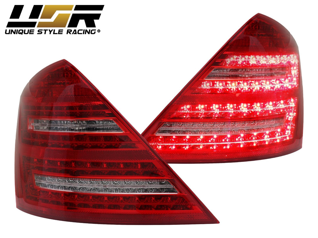 2007-2009 Mercedes S Class W221 Facelift Style Red/Clear LED Rear Tail Light - Made by DEPO