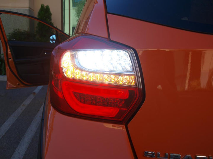2012-2016 Subaru XV Crosstrek / Impreza 5D Red/Clear or Black/Smoke Rear Light Bar Full LED Tail Light Made by DEPO