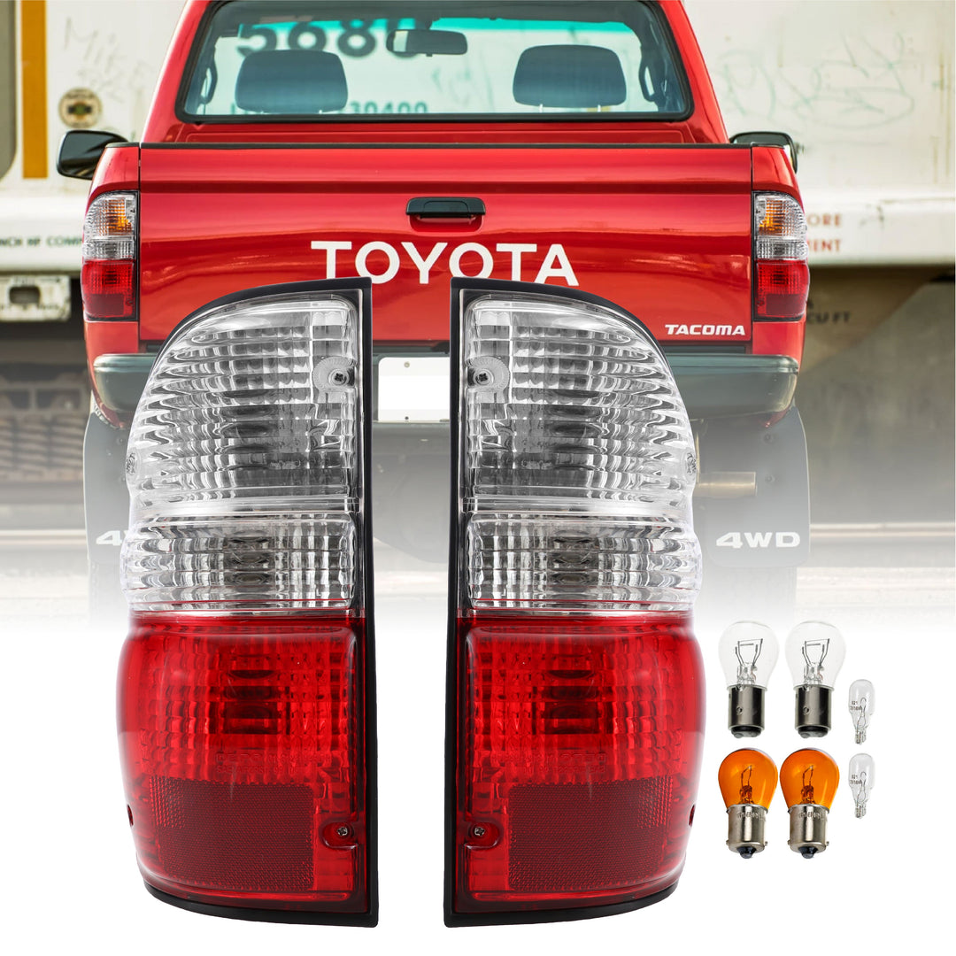 2001-2004 Toyota Tacoma Red/Clear or Red/Smoke Rear Tail Lights - Made by DEPO