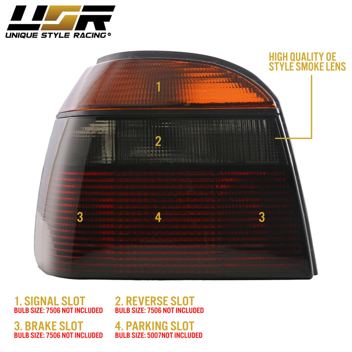 1993-1999 VW Golf / GTI Mk3 Cabriolet Euro ECode Rear Tail Lights - Made by DEPO